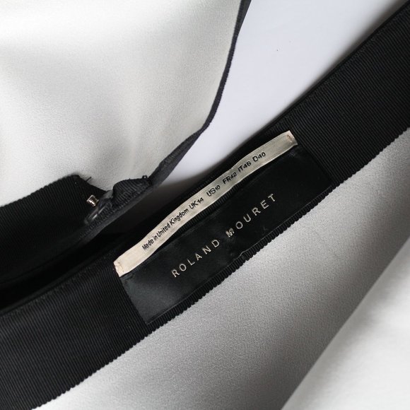 Roland Mouret One-Shoulder Draped Satin Crepe Jumpsuit Size US10 / IT46 Black - Picture 9 of 10